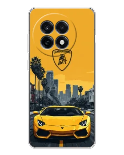 Чехол для OnePlus Ace 5 с картинкой «Желтый Lamborghini город»