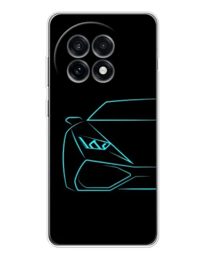 Чехол для OnePlus Ace 5 с картинкой «Голубой силуэт Lamborghini»