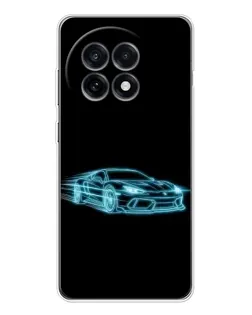Чехол для OnePlus Ace 5 с картинкой «Неоновый контур Lamborghini»