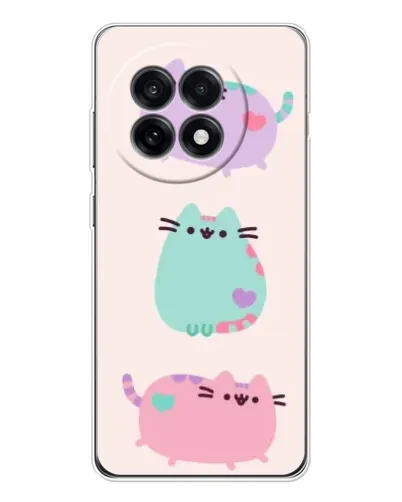 Чехол для OnePlus Ace 5 с картинкой «Pusheen трио»