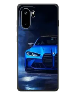 Чехол для OnePlus Ace 6 с картинкой «Голубая BMW M4»