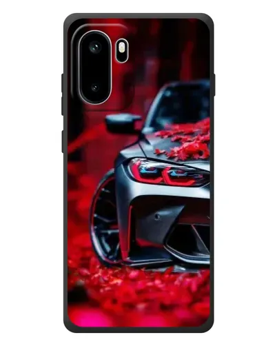 Чехол для OnePlus Ace 6 с картинкой «Спортивная BMW и цветы»