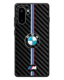 Чехол для OnePlus Ace 6 с картинкой «Эмблема BMW и карбон»