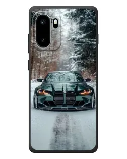 Чехол для OnePlus Ace 6 с картинкой «BMW в зимнем лесу»
