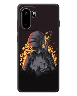 Чехол для OnePlus Ace 6 с картинкой «PUBG — огненный силуэт»