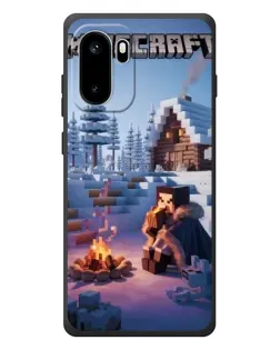 Чехол для OnePlus Ace 6 с картинкой «Зимний Minecraft»