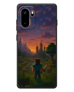Чехол для OnePlus Ace 6 с картинкой «Стив у башни»