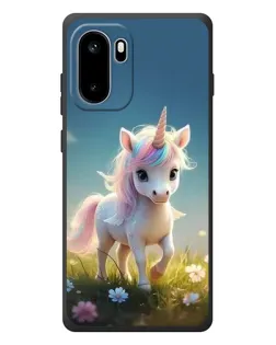 Чехол для OnePlus Ace 6 с картинкой «Единорог на поляне»
