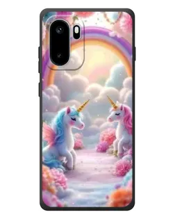 Чехол для OnePlus Ace 6 с картинкой «Радуга и единороги»