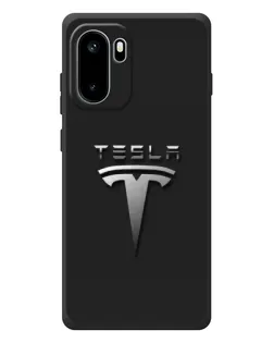Чохол для OnePlus Ace 6 з картинкою «Сталевий логотип Tesla»