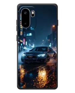 Чехол для OnePlus Ace 6 с картинкой «Ночной город и Audi»
