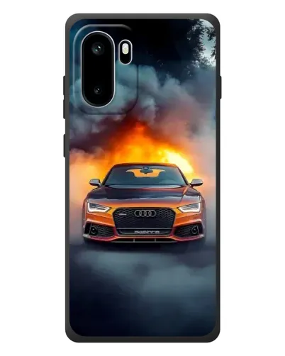 Чехол для OnePlus Ace 6 с картинкой «Audi в огненном дыму»