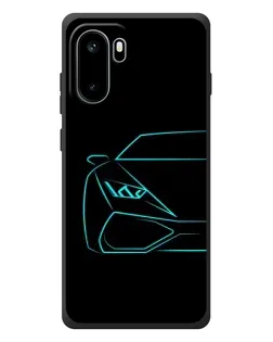 Чехол для OnePlus Ace 6 с картинкой «Голубой силуэт Lamborghini»