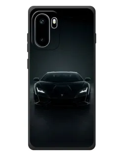 Чехол для OnePlus Ace 6 с картинкой «Черный Lamborghini Aventador»