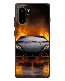 Чехол для OnePlus Ace 6 с картинкой «Lamborghini в огне»