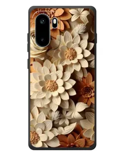Чохол для OnePlus Ace 6 з картинкою «Бежевий флористичний декор»