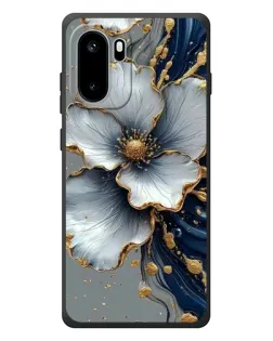 Чохол для OnePlus Ace 6 з картинкою «Біла квітка та золотий флюїд»