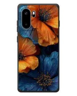 Чохол для OnePlus Ace 6 з картинкою «Яскрава синьо-помаранчева флора»