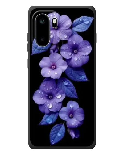 Чохол для OnePlus Ace 6 з картинкою «Фіолетові квіти з росою»