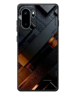 Чохол для OnePlus Ace 6 з картинкою «Чорні геометричні блоки»
