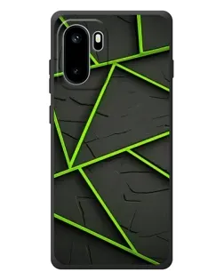 Чохол для OnePlus Ace 6 з картинкою «Зелені геометричні лінії»