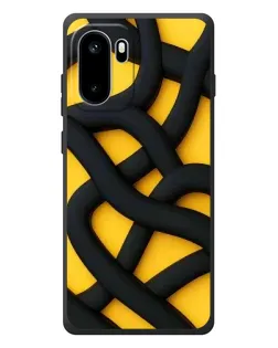Чохол для OnePlus Ace 6 з картинкою «Чорне жовте переплетення»