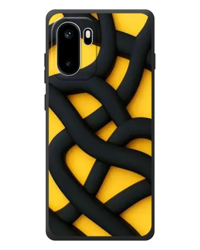 Чохол для OnePlus Ace 6 з картинкою «Чорне жовте переплетення» Чохол для OnePlus Ace 6 з картинкою «Чорне жовте переплетення»