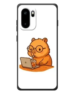 Чехол для OnePlus Ace 6 с картинкой «Капибара с ноутбуком»