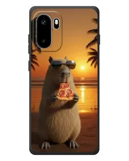 Чехол для OnePlus Ace 6 с картинкой «Капибара с пиццей»
