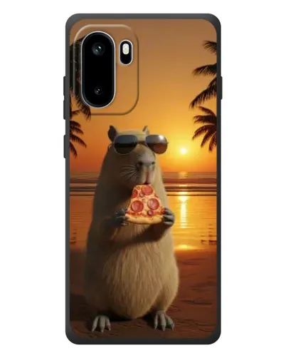 Чехол для OnePlus Ace 6 с картинкой «Капибара с пиццей»