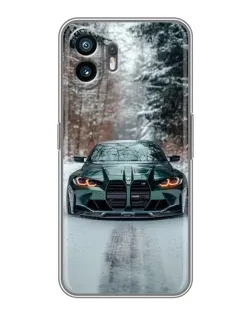 Чохол для OnePlus Ace 6T з картинкою «BMW у зимовому лісі»