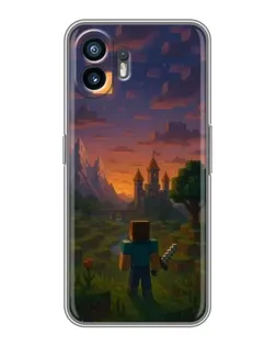 Чехол для OnePlus Ace 6T с картинкой «Стив у башни»