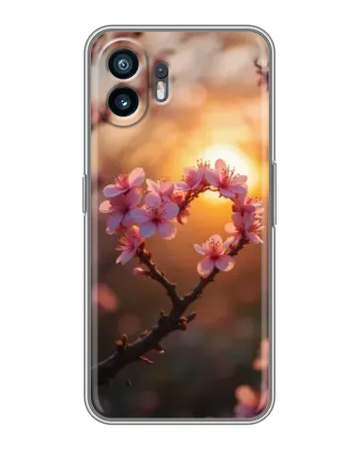Чехол для OnePlus Ace 6T с картинкой «Розовый цвет сердце на фоне заката» Чехол для OnePlus Ace 6T с картинкой «Розовый цвет сердце на фоне заката»