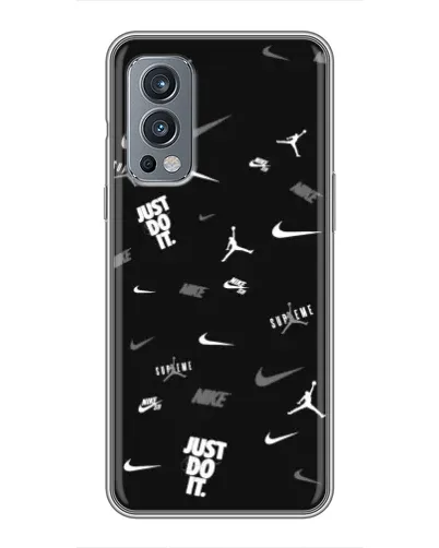 Чохол для OnePlus Nord 2 з картинкою «Nike Black Pattern» Чохол для OnePlus Nord 2 з картинкою «Nike Black Pattern»