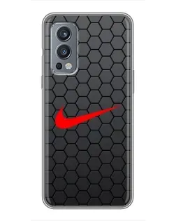 Чохол для OnePlus Nord 2 з картинкою «Nike — карбонова сітка»