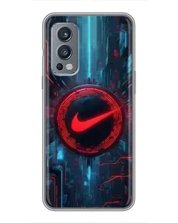 Чохол для OnePlus Nord 2 з картинкою «Техногенний стиль Nike»