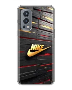 Чохол для OnePlus Nord 2 з картинкою «Золотий Nike на металі»