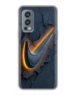 Чохол для OnePlus Nord 2 з картинкою «Об'ємний логотип Найк»