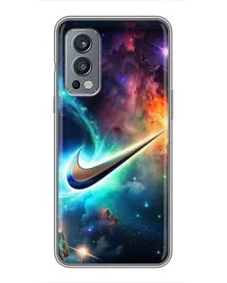 Чохол для OnePlus Nord 2 з картинкою «Космічний Nike Swoosh»