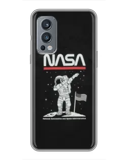 Чохол для OnePlus Nord 2 з картинкою «NASA — крокуємо по Місяцю»