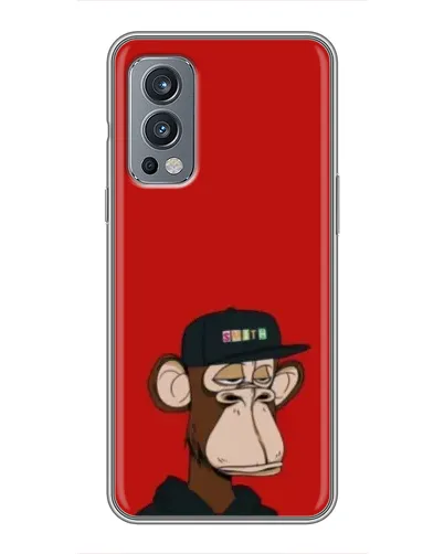 Чохол для OnePlus Nord 2 з картинкою «Bored Ape — червоний фон»