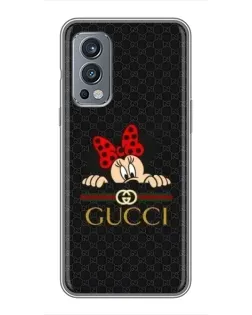 Чохол для OnePlus Nord 2 з картинкою «Мінні Маус Gucci — чорний»