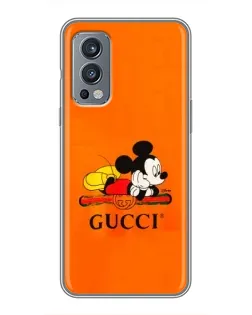 Чехол для OnePlus Nord 2 с картинкой «Микки Маус Gucci — оранж» Чехол для OnePlus Nord 2 с картинкой «Микки Маус Gucci — оранж»