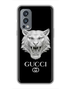 Чехол для OnePlus Nord 2 с картинкой «Gucci — серебряный лев» Чехол для OnePlus Nord 2 с картинкой «Gucci — серебряный лев»