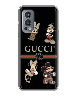 Чехол для OnePlus Nord 2 с картинкой «Gucci — герои Disney и монограмма» Чехол для OnePlus Nord 2 с картинкой «Gucci — герои Disney и монограмма»