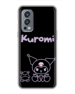 Чохол для OnePlus Nord 2 з картинкою «Kuromi — чорний мінімалізм»