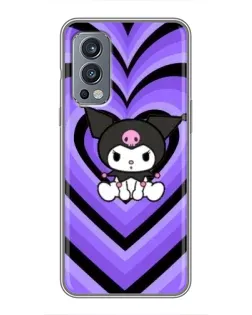 Чохол для OnePlus Nord 2 з картинкою «Kuromi та фіолетові серця»