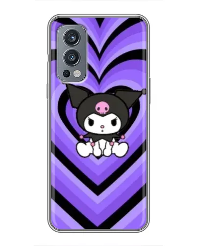 Чохол для OnePlus Nord 2 з картинкою «Kuromi та фіолетові серця»
