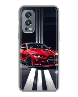 Чохол для OnePlus Nord 2 з картинкою «Червона BMW на дорозі»