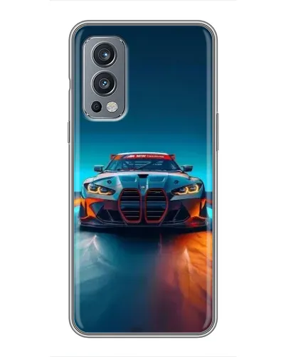 Чехол для OnePlus Nord 2 с картинкой «BMW — огни неона» Чехол для OnePlus Nord 2 с картинкой «BMW — огни неона»